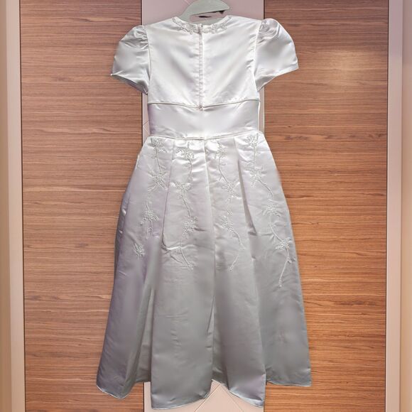 Girls White Beaded First Communion or Flower Girl Dress – Size 5-6 - Picture 2 of 7